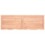 Dessus de table marron clair bois chêne massif traité – Image 5