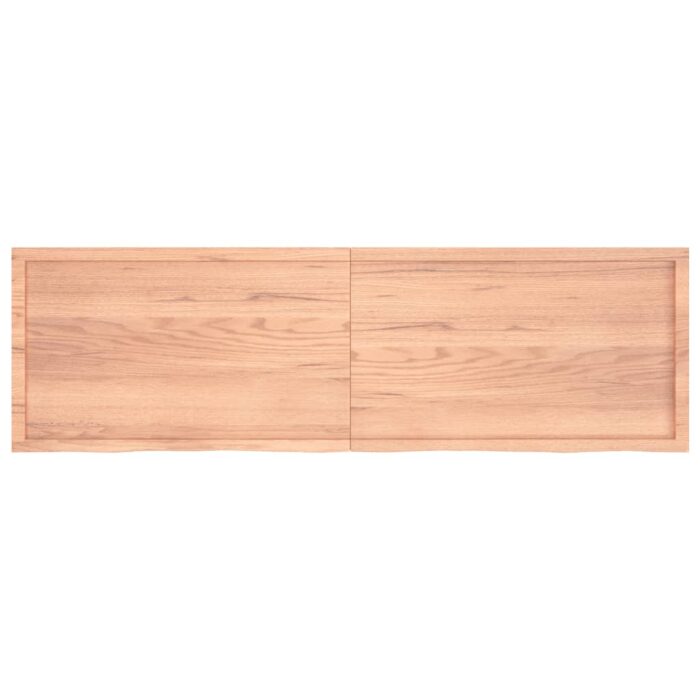 Dessus de table marron clair bois chêne massif traité – Image 8