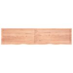 Dessus de table marron clair bois chêne massif traité – Image 5