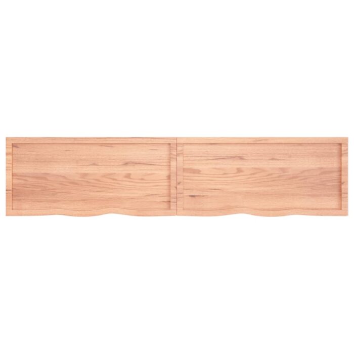 Dessus de table marron clair bois chêne massif traité – Image 5
