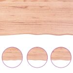Dessus de table marron clair bois chêne massif traité – Image 6