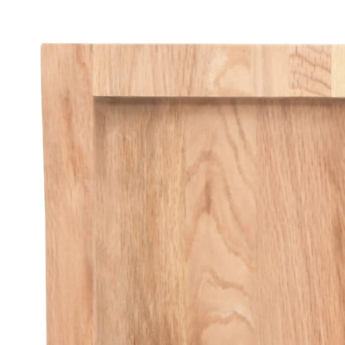 Dessus de table marron clair bois chêne massif traité – Image 7