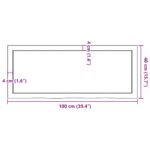 Dessus de table marron foncé bois chêne massif traité – Image 7