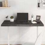 Dessus de table marron foncé bois chêne massif traité