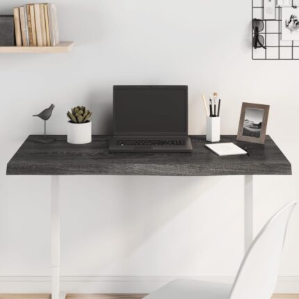 Dessus de table marron foncé bois chêne massif traité