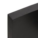 Dessus de table marron foncé bois chêne massif traité – Image 2