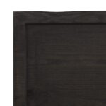 Dessus de table marron foncé bois chêne massif traité – Image 6