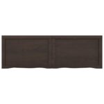 Dessus de table marron foncé bois chêne massif traité – Image 5
