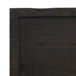 Dessus de table marron foncé bois chêne massif traité – Image 7