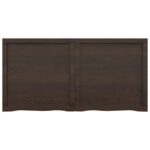 Dessus de table marron foncé bois chêne massif traité – Image 5