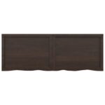 Dessus de table marron foncé bois chêne massif traité – Image 5