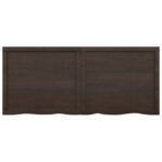 Dessus de table marron foncé bois chêne massif traité – Image 5