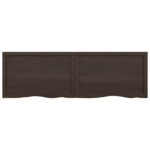 Dessus de table marron foncé bois chêne massif traité – Image 5