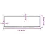 Dessus de table marron foncé bois chêne massif traité – Image 8