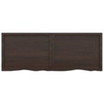 Dessus de table marron foncé bois chêne massif traité – Image 5