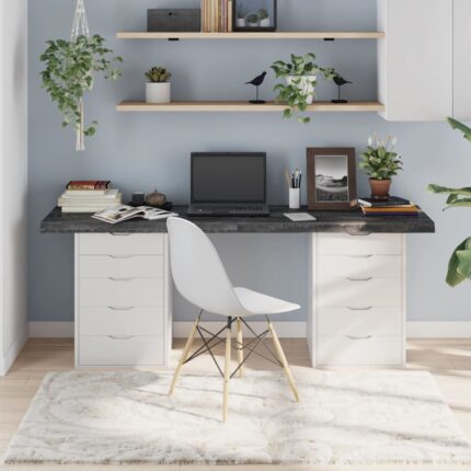 Dessus de table marron foncé bois chêne massif traité