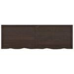 Dessus de table marron foncé bois chêne massif traité – Image 5