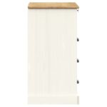 Commode VIGO blanc 80x40x76 cm bois massif de pin – Image 4