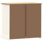 Commode VIGO blanc 80x40x76 cm bois massif de pin – Image 5