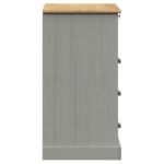Commode VIGO gris 80x40x76 cm bois massif de pin – Image 4