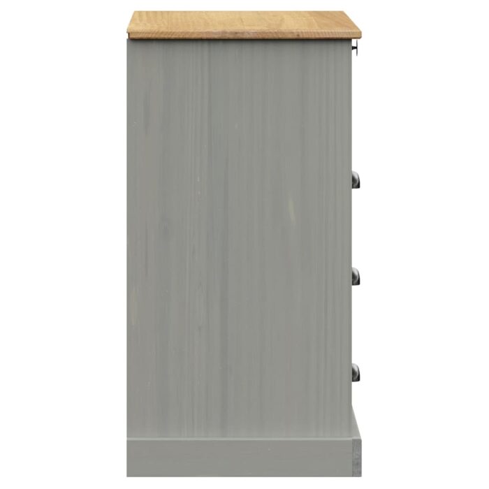 Commode VIGO gris 80x40x76 cm bois massif de pin – Image 4