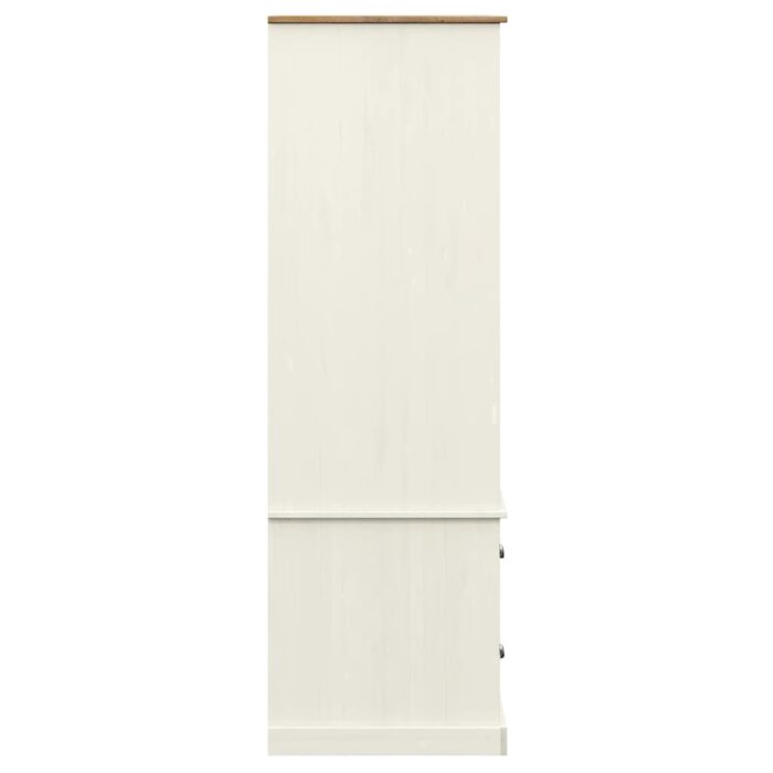 Garde-robe VIGO blanc 90x55x170 cm bois massif de pin – Image 4