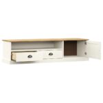 Meuble TV VIGO blanc 156x40x40 cm bois massif de pin – Image 2