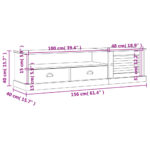 Meuble TV VIGO blanc 156x40x40 cm bois massif de pin – Image 7