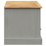 Meuble TV VIGO gris 156x40x40 cm bois massif de pin – Image 4