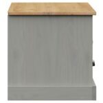 Meuble TV VIGO gris 106x40x40 cm bois massif de pin – Image 4