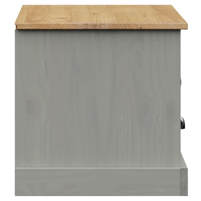 Meuble TV VIGO gris 106x40x40 cm bois massif de pin – Image 4