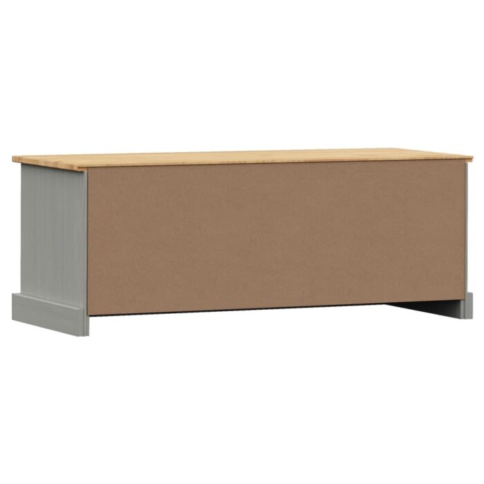 Meuble TV VIGO gris 106x40x40 cm bois massif de pin – Image 5