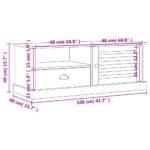 Meuble TV VIGO gris 106x40x40 cm bois massif de pin – Image 6
