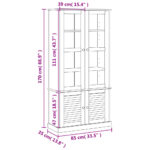 Vitrine en verre VIGO 85x35x170 cm bois massif de pin – Image 6