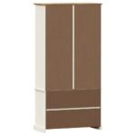 Vitrine en verre VIGO blanc 85x35x170 cm bois massif de pin – Image 5