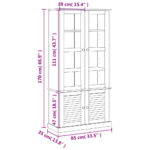 Vitrine en verre VIGO blanc 85x35x170 cm bois massif de pin – Image 6