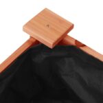 Jardinière sur roues avec doublure brun 71x37x80 cm bois sapin – Image 3