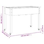 Jardinière sur roues avec doublure brun 118x59x80 cm bois sapin – Image 5