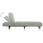 Chaise longue gris clair velours – Image 4