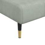 Chaise longue gris clair velours – Image 5