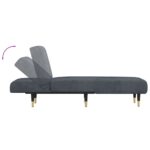 Chaise longue gris foncé velours – Image 4
