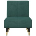 Chaise longue vert foncé velours – Image 2