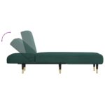 Chaise longue vert foncé velours – Image 4