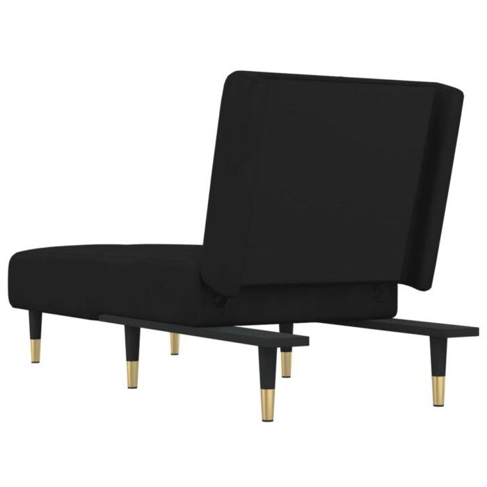 Chaise longue noir velours – Image 3
