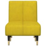 Chaise longue jaune velours – Image 2