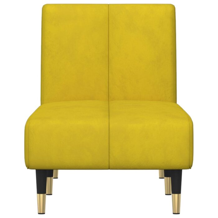 Chaise longue jaune velours – Image 2