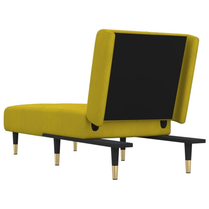 Chaise longue jaune velours – Image 3