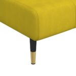 Chaise longue jaune velours – Image 5