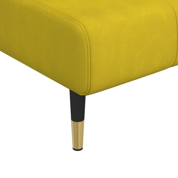 Chaise longue jaune velours – Image 5