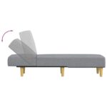 Chaise longue gris clair tissu – Image 4